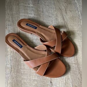 Margaux Tan Sandals, Size 10.5